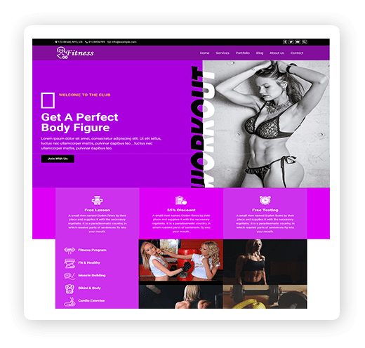 One page fitnesss multipurpose theme demo