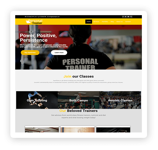 Personal trainer multipurpose theme demo