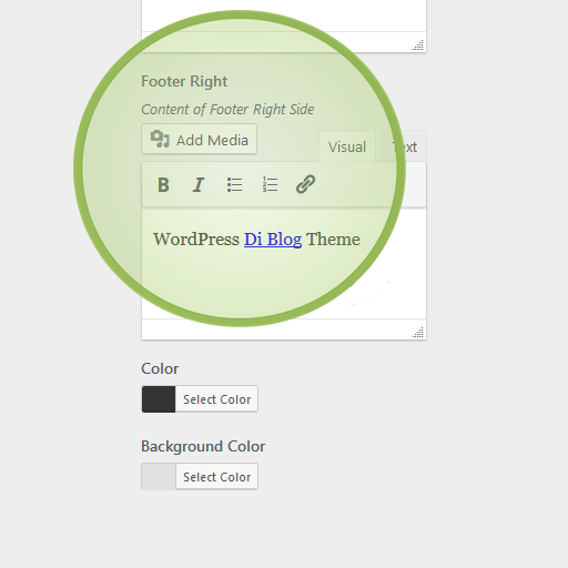 Customize Footer Credit