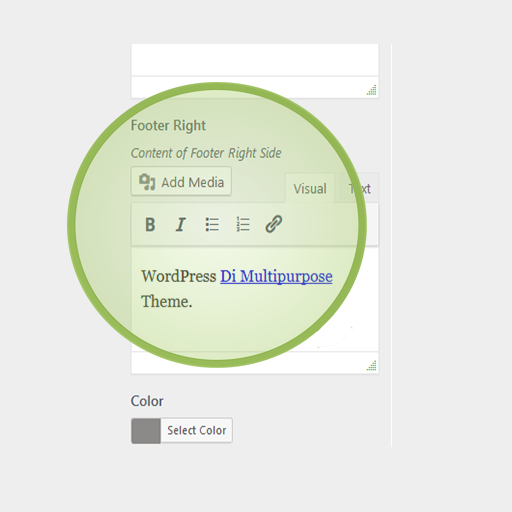 Multipurpose theme customize footer right