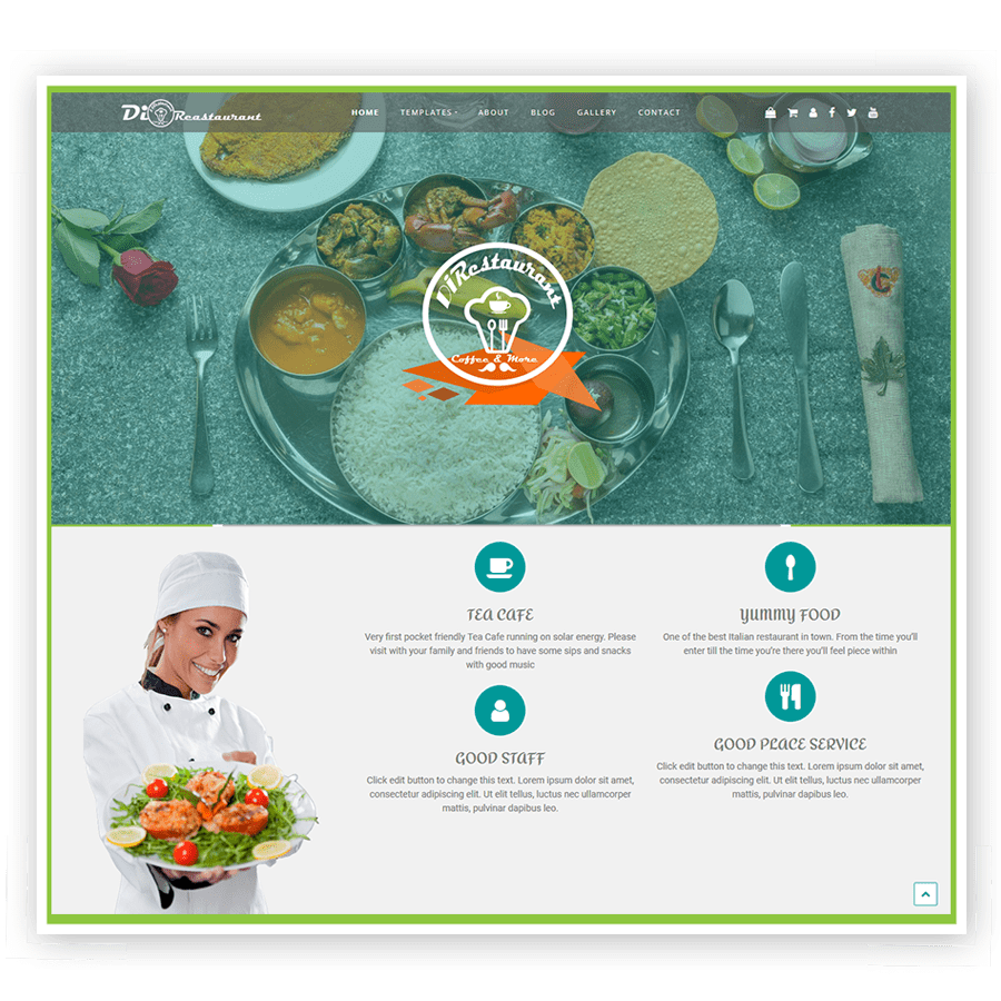 Di Restaurant Theme For Food Websites.