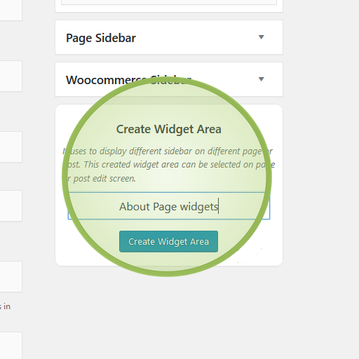 WordPress multipurpose theme widget areas